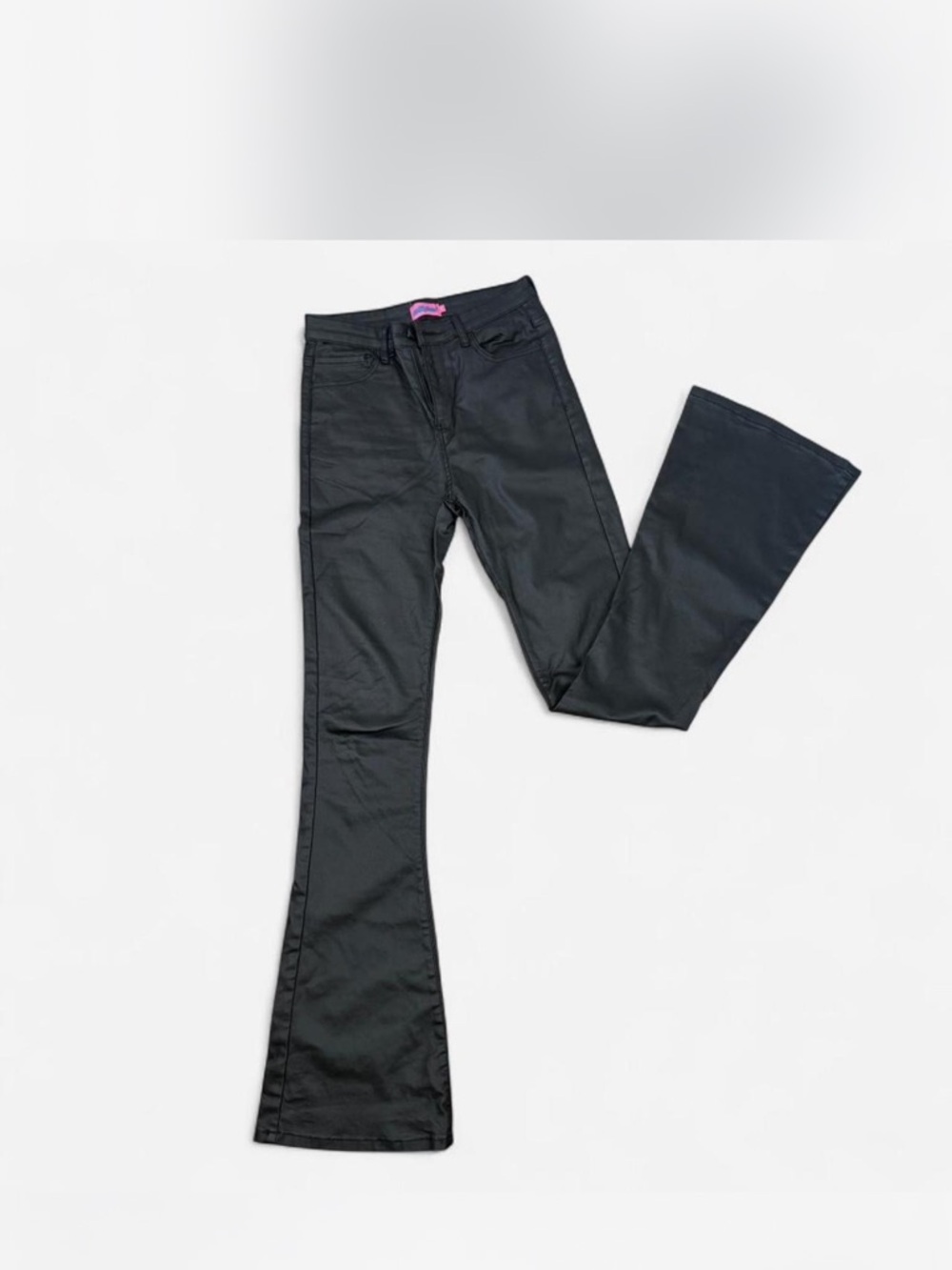 Edikted Black Flare Pants with Pink Waist Tab